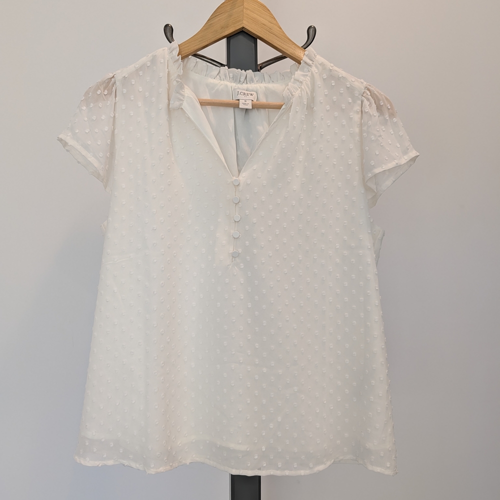 White Polka Dot Women's Top